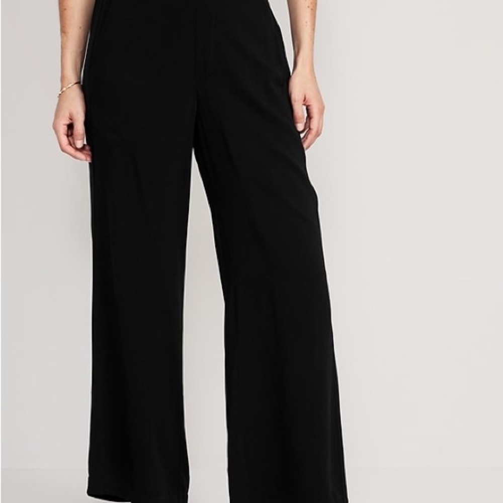 Elegant Black Women's Wide-Leg Pants